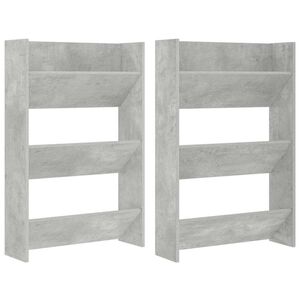 vidaXL v&aelig;gh&aelig;ngte skoskabe 2 stk. 60x18x90 cm sp&aring;nplade betongr&aring;