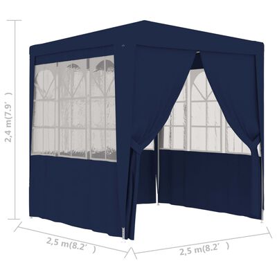 vidaXL festtelt med sidevægge 2,5x2,5 m 90 g/m² blå