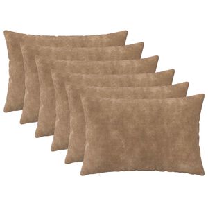 vidaXL Pudebetr&aelig;k 6 pcs HEERLEN Gr&aring;brun 30 x 50 cm Mikrofiber Fleece