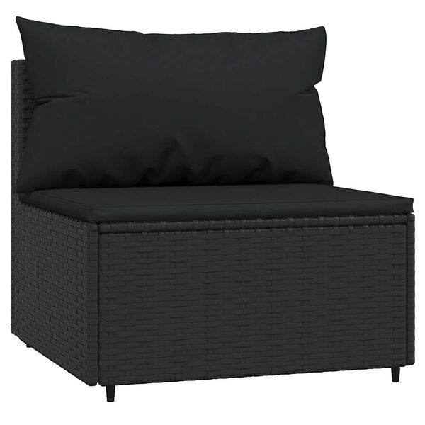 vidaXL midtermoduler til havesofa 2 stk. med hynder polyrattan sort