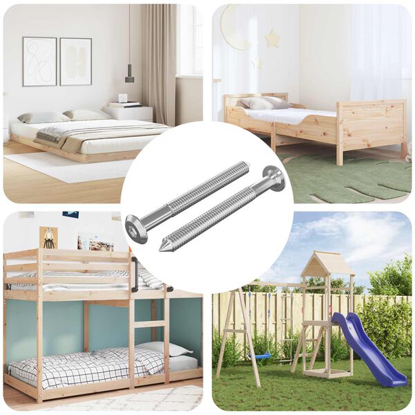 vidaXL M&oslash;belskruer 2 pcs S&oslash;lv M6 x 60 mm St&aring;l