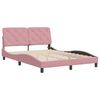 vidaXL sengeramme med LED uden madras 140x190 cm velour pink
