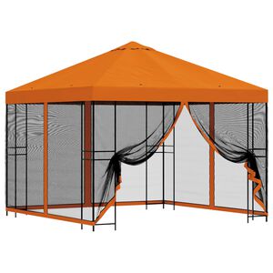 vidaXL Havel&aelig;ger med sidev&aelig;gge 3 x 3 m Orange Polyester og St&aring;l