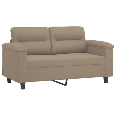 vidaXL 2-personers sofa med puder 120 cm mikrofiberstof gråbrun