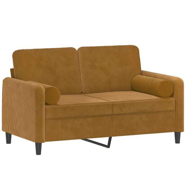 vidaXL 2-personers sofa med puder og hynder 120 cm velour brun