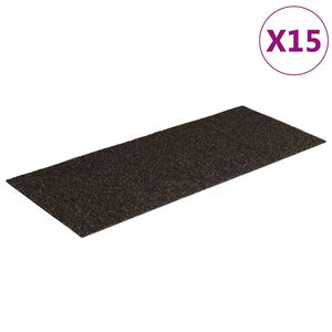 vidaXL trappem&aring;tter selvkl&aelig;bende 15 stk. 60x25 cm m&oslash;rkebrune rektangul&aelig;re