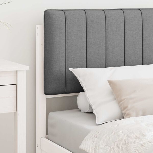 vidaXL Sengestel med Polstret Hovedgavl Lysegr&aring; 90 x 190 cm