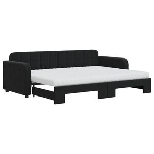vidaXL daybed med udtr&aelig;k og madras 80x200 cm velour sort