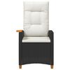vidaXL L&aelig;nestol med teplade med pude 62 x 64 x 112 cm polyrattan