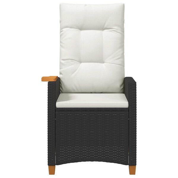 vidaXL L&aelig;nestol med teplade med pude 62 x 64 x 112 cm polyrattan