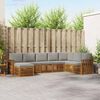 vidaXL Sofas&aelig;t med pude 8 pcs Naturlig og Lys Gr&aring; Massivt Akacietr&aelig;