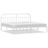 vidaXL sengeramme med sengegavl 193x203 cm metal hvid