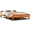 vidaXL sengeramme uden madras 150x200 cm massivt fyrretr&aelig; gyldenbrun