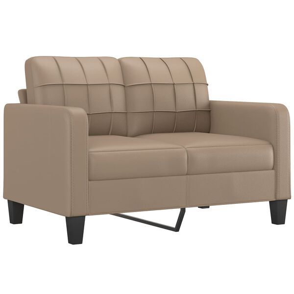 vidaXL 2-personers sofa med pyntepuder 120 cm kunstl&aelig;der cappuccino