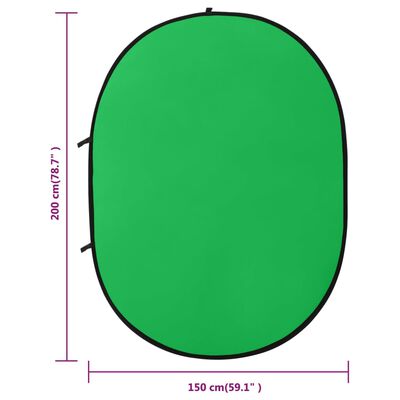 vidaXL 2-i-1 oval fotobaggrund 200x150 cm grøn og blå