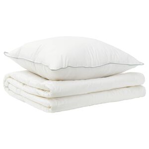 vidaXL Dyne- og puddes&aelig;t 2 stk. 137x200 cm Sommer 140 GSM Uld Hvid