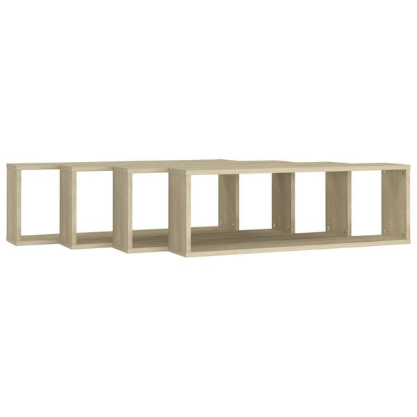 vidaXL v&aelig;ghylder 4stk. 80x15x26,5cm kubeform konstrueret tr&aelig; sonoma-eg