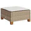 vidaXL haveskammel med hynde 63,5x56x32 cm polyrattan beige