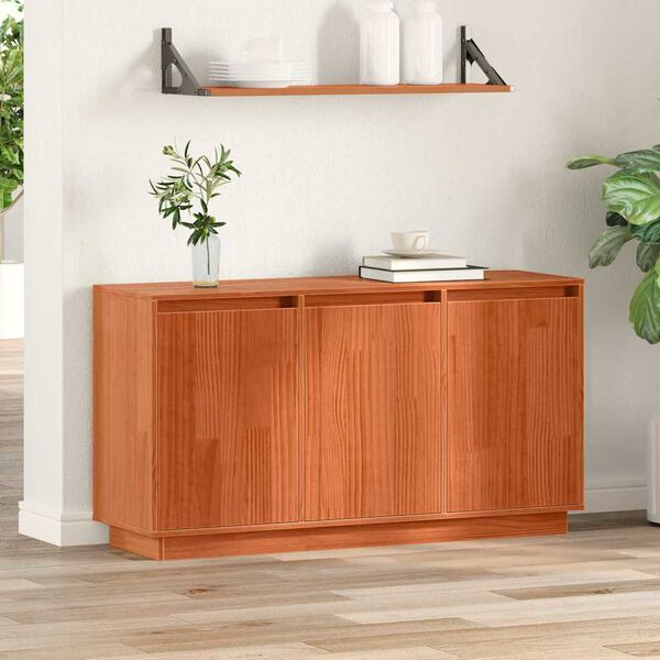 vidaXL Sideboard Brun eg 111 x 34 x 60 cm Massiv fyrretr&aelig;