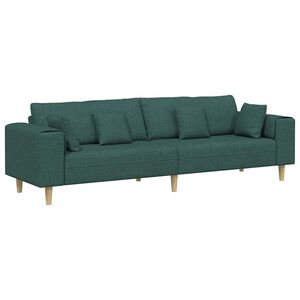 vidaXL Sofa med pude M&oslash;rkegr&oslash;n 250 x 77 x 76 cm Stof