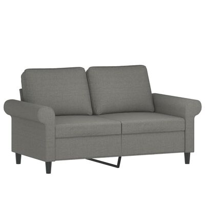 vidaXL 2-personers sofa med puder og hynder 120 cm stof mørkegrå