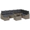 vidaXL Havesofa S&aelig;t med pude med opbevaring 9 pcs Gr&aring; Poly rattan