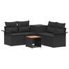 vidaXL Sofa S&aelig;t 6 stk. Sort Poly Rattan og St&aring;l