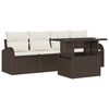 vidaXL Havesofa S&aelig;t 5 stk. Brun Poly Rattan