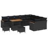 vidaXL Havesofa S&aelig;t 12 pcs Sort polyrattan