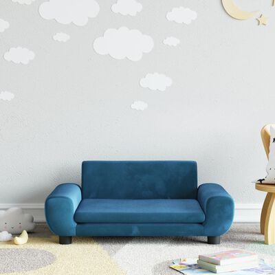 vidaXL sofa til børn 70x45x33 cm velour blå