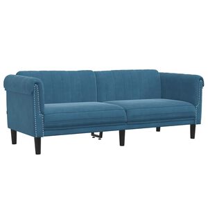 vidaXL 3-personers sofa velour bl&aring;