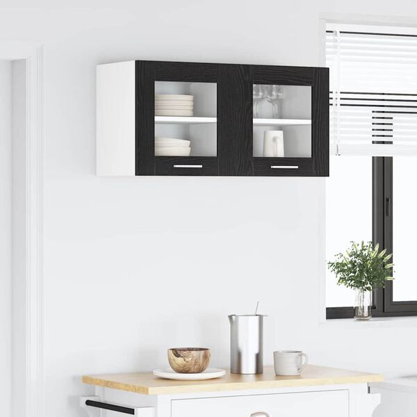 vidaXL H&aelig;ngeskab med d&oslash;r 2 pcs Sort eg 40 x 31 x 40 cm Konstrueret tr&aelig;