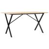 vidaXL spisebord 160x80x75 cm X-stel massivt fyrretr&aelig; og st&aring;l
