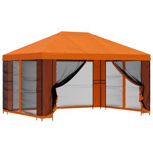 vidaXL Havel&aelig;ger med sidev&aelig;gge 4 &times; 3 m Orange Polyester og St&aring;l