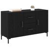 vidaXL Sideboard med skuffe Sort eg 100 x 36 x 60 cm Konstrueret tr&aelig;
