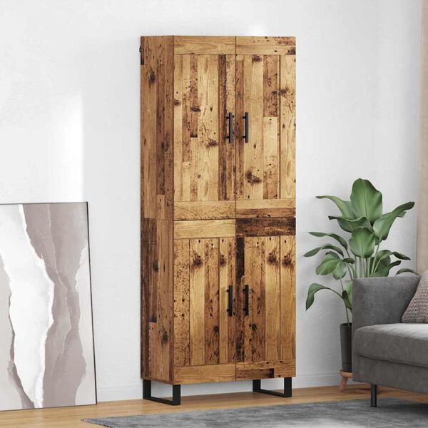 vidaXL Highboard Gammelt tr&aelig; 69,5 x 34 x 180 cm Konstrueret tr&aelig;