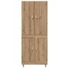 vidaXL Highboard Artisan Egetr&aelig; 69,5 x 34 x 180 cm Konstrueret tr&aelig;