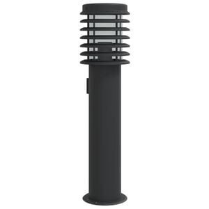 vidaXL udend&oslash;rs standerlampe med stikkontakt 60 cm rustfrit st&aring;l sort