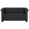 vidaXL 2-personers Chesterfield sofa kunstlæder sort
