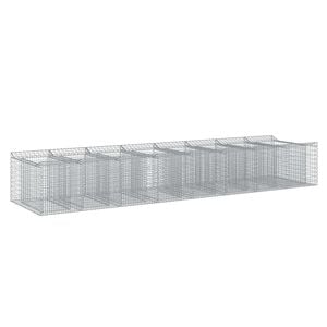 vidaXL Gabion h&oslash;jbed 3 stk. 400 x 100 x 60 cm Galvaniseret st&aring;l S&oslash;lv