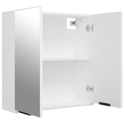 vidaXL badeværelsesskab med spejl 64x20x67 cm hvid