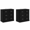 vidaXL Sideboards 2 pcs Sort eg 70 x 35,5 x 67,5 cm Konstrueret tr&aelig;