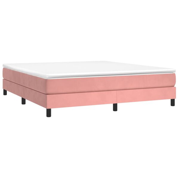 vidaXL Boxspring sengeramme 160x200 cm fl&oslash;jl pink