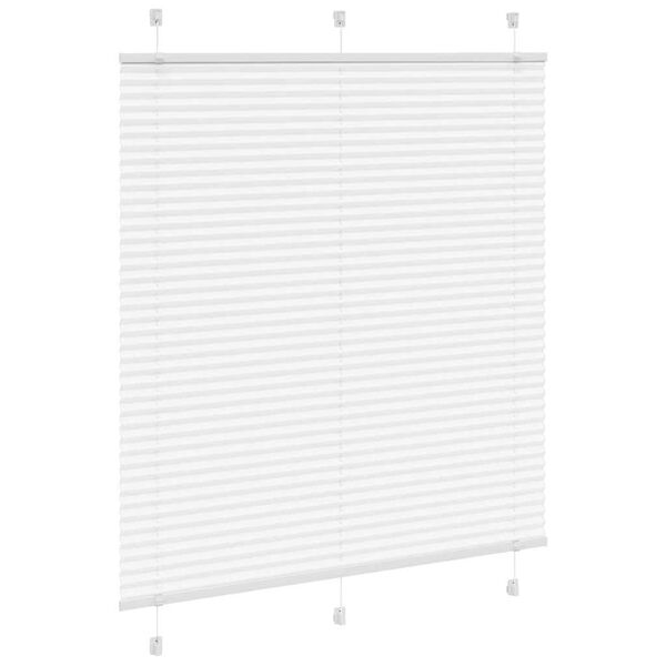 vidaXL Pliss&eacute;gardin Hvid 120x100 cm Stofbredde 119,4 cm Polyester