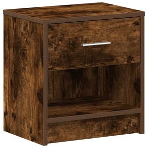 vidaXL sengebord med skuffe 39x28x41 cm r&oslash;get egetr&aelig;sfarve