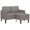 vidaXL 2-personers sofa med chaiselong L-formet 125 cm stof gr&aring;brun