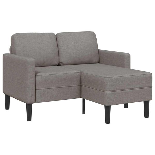 vidaXL 2-personers sofa med chaiselong L-formet 125 cm stof gr&aring;brun