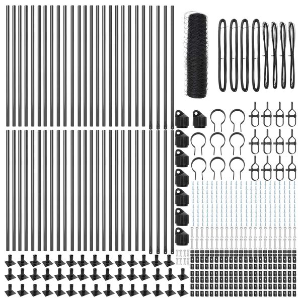 vidaXL Hegnsp&aelig;l Gr&aring; 100 x 0,6 m (50 mm net) St&aring;l og PVC
