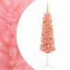 vidaXL Kunstigt slankt juletr&aelig; med julekugle 150 cm 150 LED'er