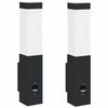 vidaXL Udend&oslash;rs v&aelig;glampe 2 pcs Sort 10.5 x 6 x 33 cm
